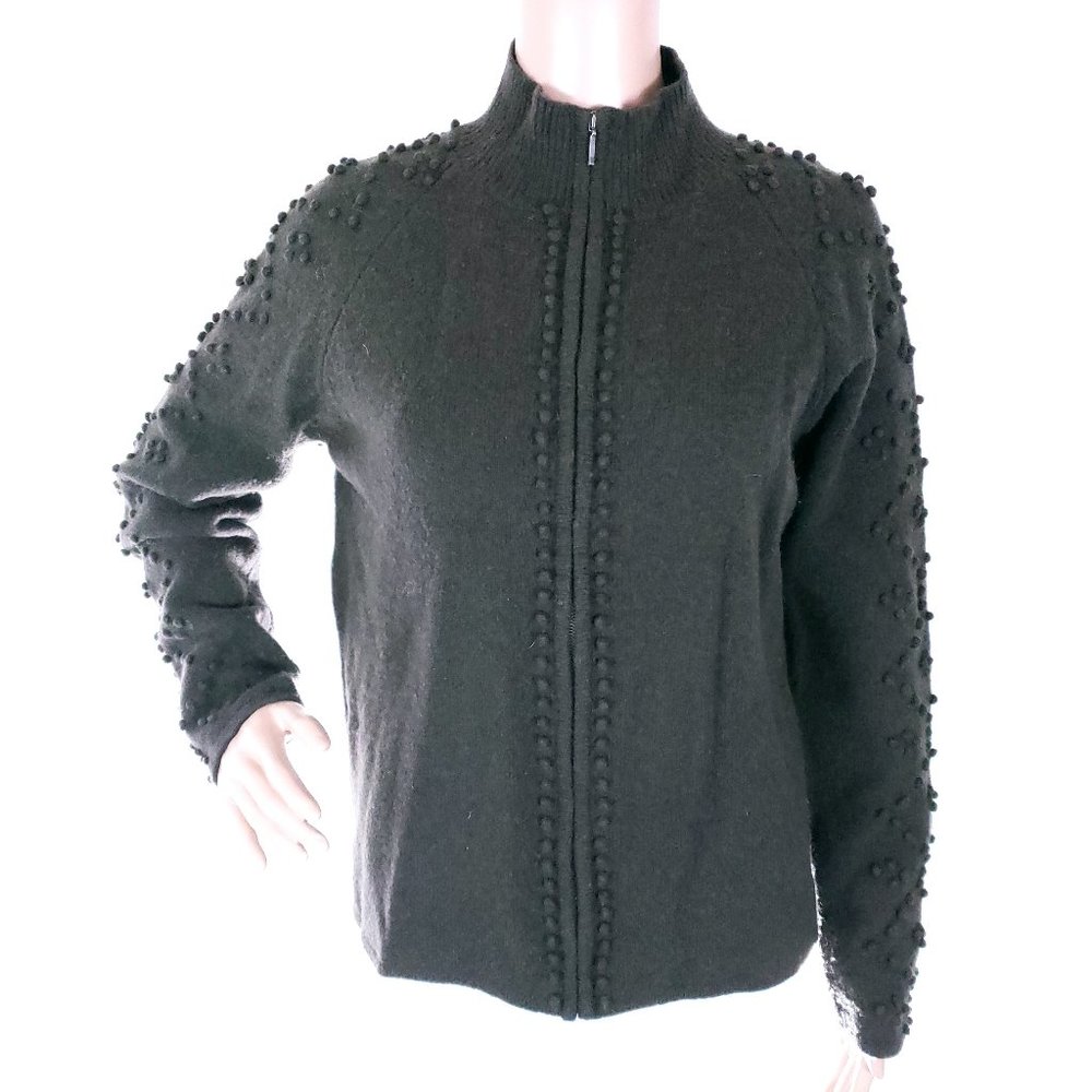 Jillian Jones Women Sweater Full Zip 100% Lamb Wool Size M